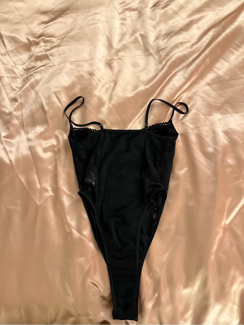 Black Lace-Panel Bodysuit - Women
